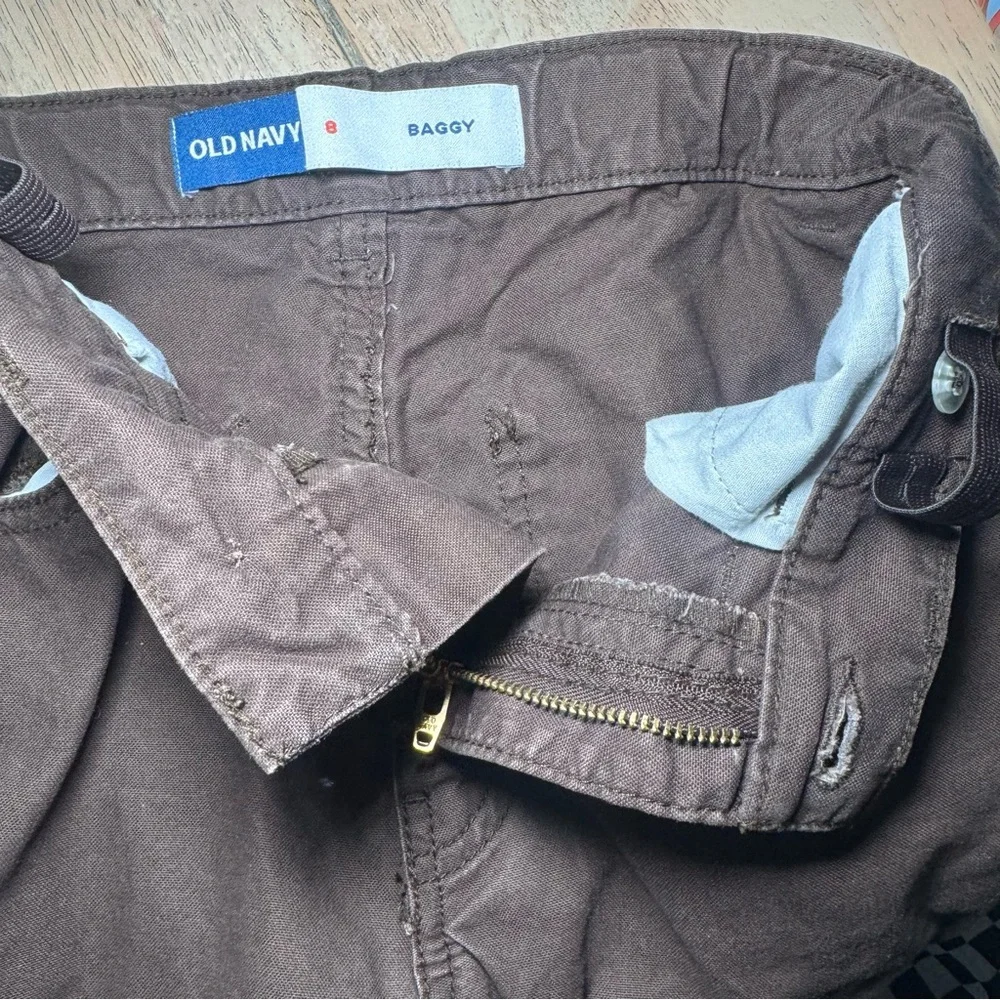 Old Navy Y2K‎ Kid’s Boy’s 8 Cargo Pants Brown Loose Fit Baggy Straight Leg